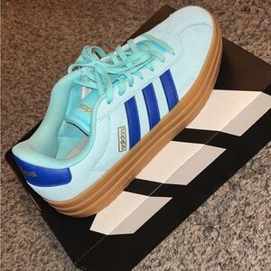 Adidas Light Blue and Brown Sneakers